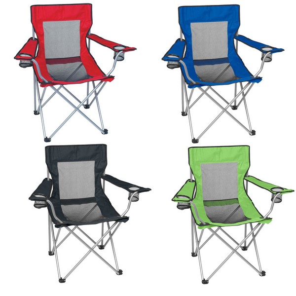 HH7052B Mesh Folding Chair With Carrying Bag Bl...
